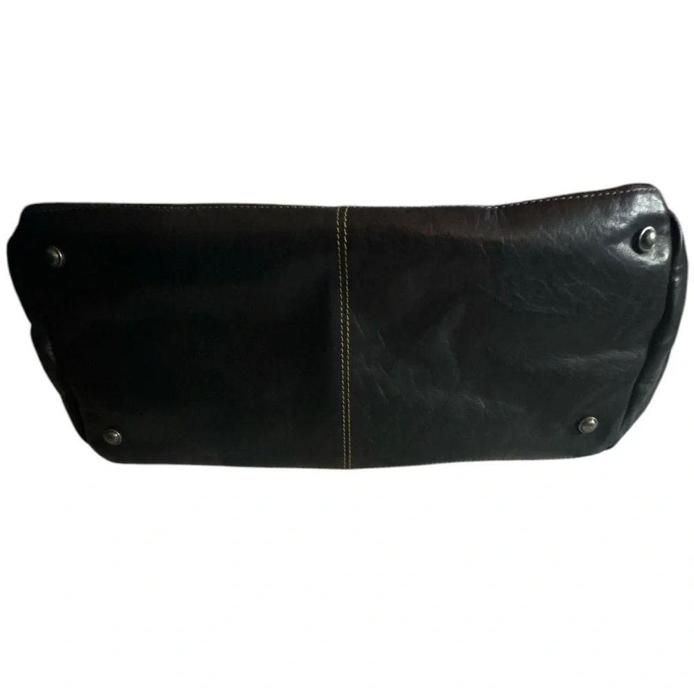 Jack Georges Spacious Voyager Black Leather Duffel Bag